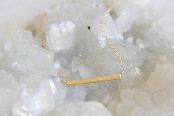 Hammered Bar 17" Necklace - Made in United States of America