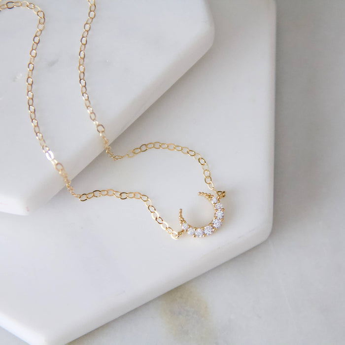 CZ Crescent Necklace