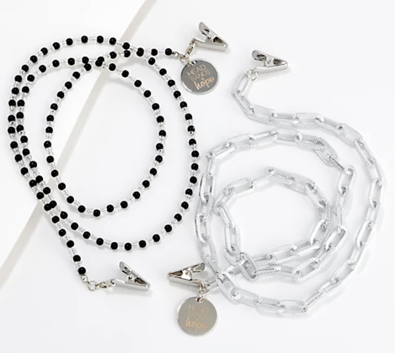 Set of 2 Silver Face Mask Lanyards by Headbands of Hope