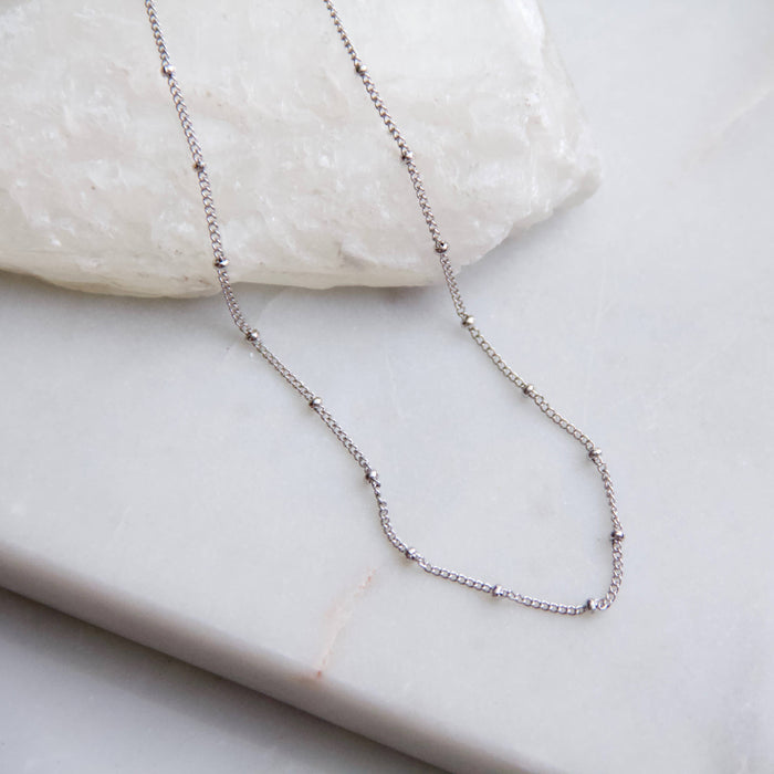 Minimal Necklace - 18" Silver Satellite Chain